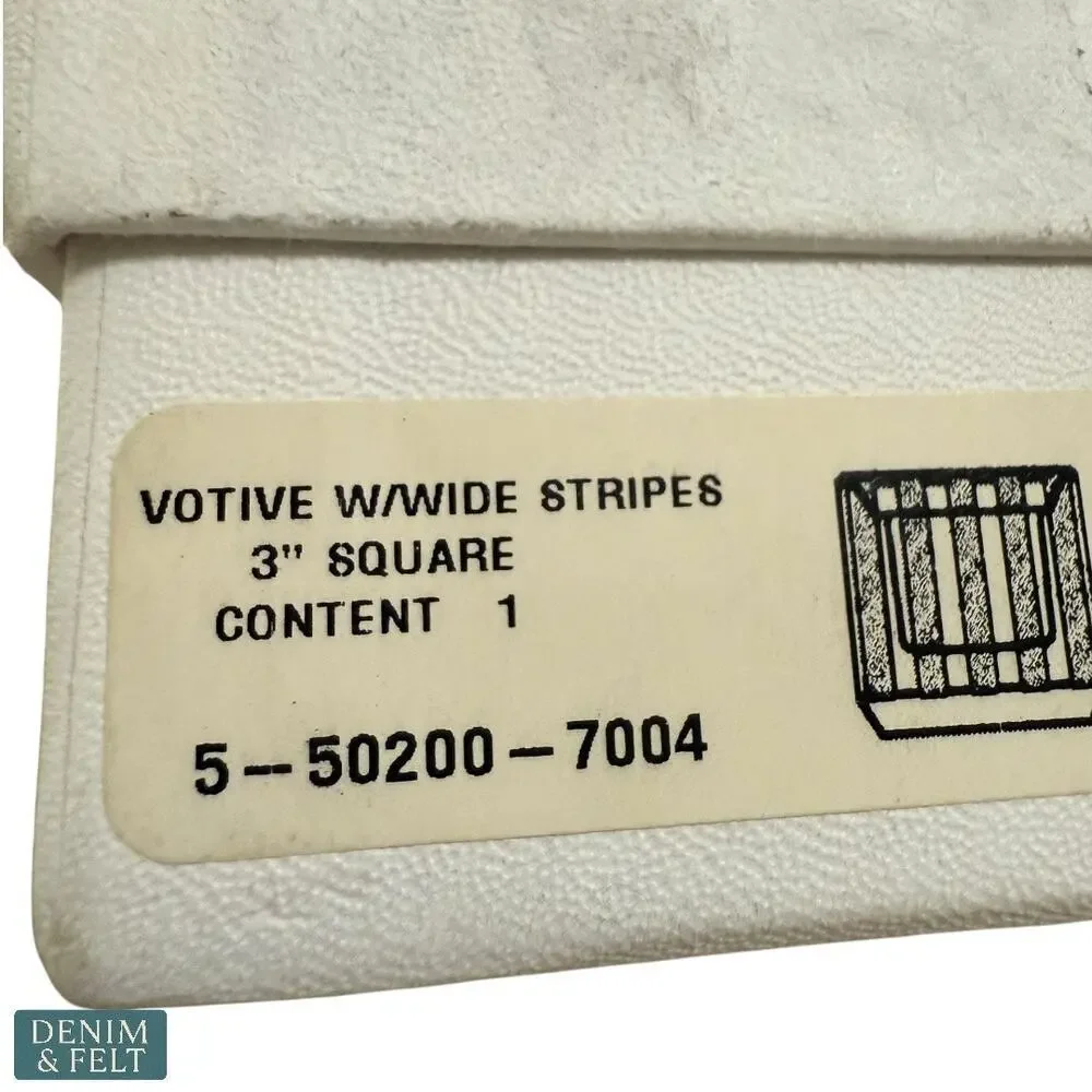 Wedgwood Crystal Votive Holder 3” Square Frosted Stripes Design Set of 2!!‎